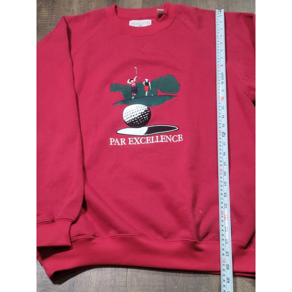 Vintage John Ashford Golf Par Excellence Red Crewneck Sweatshirt Mens Medium
